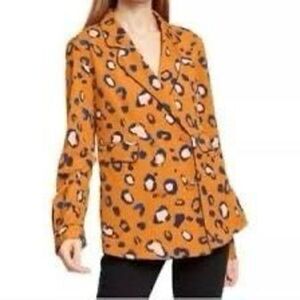 3.1 Philip Lim Target Women’s Size Small Leopard Print Blazer Orange Blue